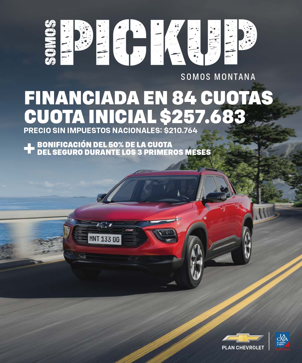Plan Chevrolet Montana, financiada en 84 cuotas