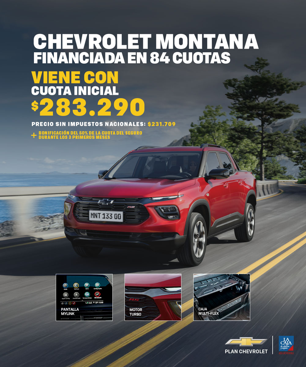 Chevrolet Montana financiada en 84 cuotas